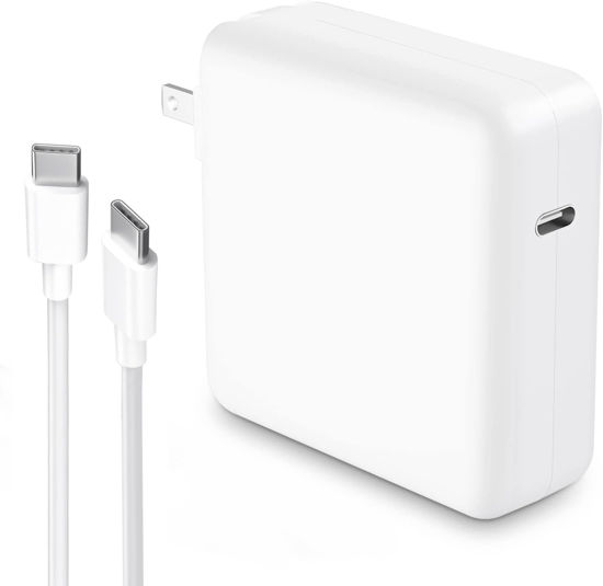 Picture of Mac Book Pro Charger, 61W/67W USB C Charger Power Adapter for MacBook Pro/Air 13/14 Inch, for MacBook 12 Inch, Included USB-C to USB-C Charge Cable (6.6ft/2m)