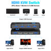 Picture of KVM Switch, RSHTECH USB Switch with 4K@60Hz HDMI and 4 USB 3.0 Ports, HDMI KVM Switch for 2 Computers Share Keyboard Mouse Printer and one HD Monitor with 2 USB Cables and 2 HDMI Cables