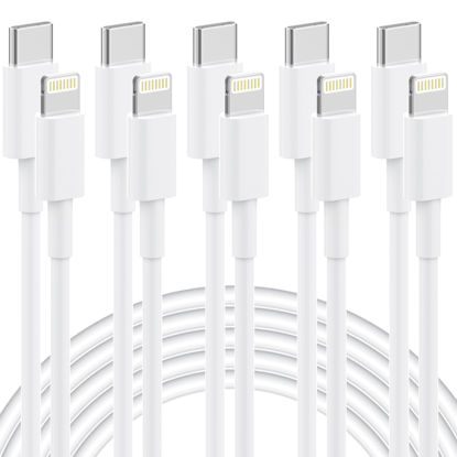 Picture of USB C to Lightning Cable [Apple MFi Certified] 5 Pack 6/6/6/6/6 FT iPhone Charger Type C to Lightning Cable Power Delivery Fast Charging Cord Compatible with iPhone 14/13/12/11/XS/XR/X/8