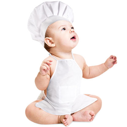 Picture of AMOR PRESENT 2PCS Baby Chef Outfits, Baby Photography Prop Baby Photo Outfit Baby Chef Costume Chef Hat Apron