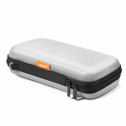 Picture of GLCON Portable Protection Hard EVA Travel Carrying Case with Mesh Pocket, Shockproof Exterior - Universal Small Electronic Tech Zipper Bag Pouch Organizer for Cell Phone, Charger, Cord, Cable - Silver