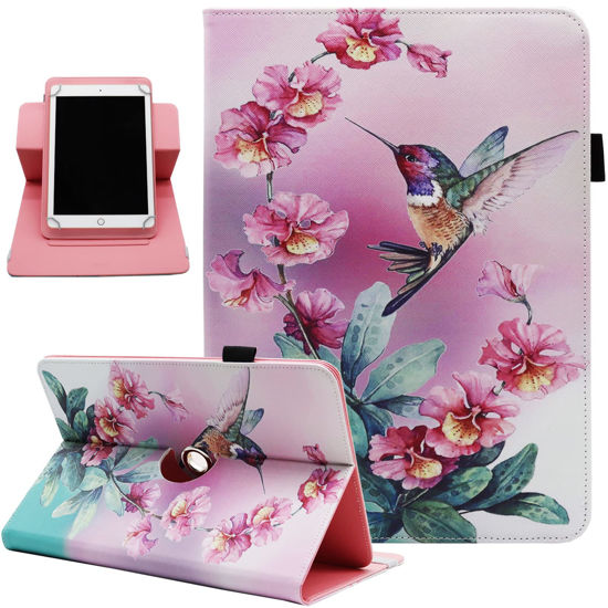 Picture of Universal 10 10.1 Inch Android Tablet Case, Dluggs PU Leather 360 Degree Rotating Multi-Angle Viewing Stand Case Cover for 10 10.1 and All 9.5-10.5 Inch Tablet, Bird