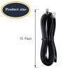 Picture of JMZLY RJ12 Cable Phone Cord RJ12 6P6C Male to Male Straight Wired for Both Data and Voice Use Black - 15 Feet3 Pack