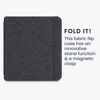 Picture of kwmobile Origami Case Compatible with Kobo Libra 2 - Slim Fabric Cover - Dark Grey