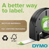 Picture of DYMO Authentic LT Plastic Labeling Tape for LetraTag Label Makers, 1/2" (12mm), Black Print On White Tape, 6-Pack