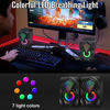 Picture of NJSJ Computer Speakers with Colorful RGB Lights, USB Powered 3.5mm Aux- in Mini PC Speakers, Crystal Sound Portable Speaker for Desktop Laptop Monitor Black