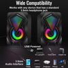 Picture of NJSJ Computer Speakers with Colorful RGB Lights, USB Powered 3.5mm Aux- in Mini PC Speakers, Crystal Sound Portable Speaker for Desktop Laptop Monitor Black