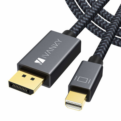 Picture of IVANKY Mini DisplayPort to DisplayPort Cable 10 Feet, 4K@60Hz/2K@144Hz Bi-Directional Mini DP to DP Cable, Aluminum Shell, DisplayPort to Mini DisplayPort Cable for MacBook Air/Pro, Surface Pro