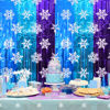 Picture of Bupelo Frozen Birthday Party Decorations, 2 Pack Frozen Birthday Party Supplies 3.3x6.6ft Tinsel Foil Fringe Curtains, Winter Photo Booth Prop Backdrop Streamer, Snowflake Birthday Party Decor