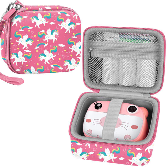 Picture of Leayjeen Kids Camera Case Compatible with ESOXOFFORE/Dylanto/GKTZ/HiMont/CAMCLID Kids Camera Instant Print for Holiday Gifts and Birthday Gifts for Kids 3-12 Years Old - Pink Unicorn (Case Only)