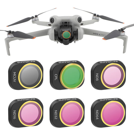 Picture of Lens Filter Set for DJI Mini 4 Pro -6 Pack (UV, CPL,ND8/PL, ND16/PL, ND32/PL, ND64/PL)