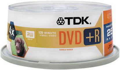 Picture of TDK DVD+R 4.7GB Spindle 25 Pack