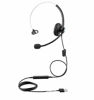 Picture of WirelessFinest USB Plug Hands-Free Call Center Noise Cancelling Corded Monaural Headset Headphone with Mic Mircrophone for Both Office PC VOIP Softphone and Telephone with USB Plug for Headset Black