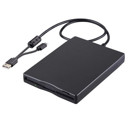 Picture of Tendak Floppy Disk Reader, 3.5 inch External USB & Type-C 1.44MB FDD Floppy Disk Drive for Windows 11/10/8/7/2000/XP, Vista, PC, Laptop and Desktop, Plug and Play, Black