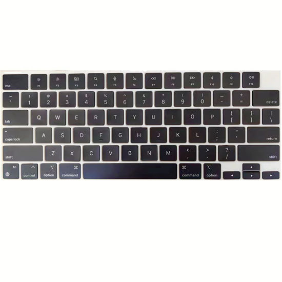 Picture of Replacement US Keycaps Keys Black Compatible with MacBook Air M2 Retina 13.6/15 inch Model A2681 A2941, for MacBook Pro M2/M3 Pro 14/16 inch Model A2779 A2780 A2991 A2992 A2918 Key Cap (Black.)