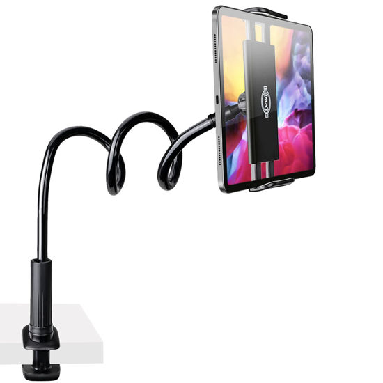 Picture of Gooseneck Tablet Stand Kindle Holder for Bed, Tablet Stand with Adjustable Flexible Arm Clamp Mount Clip Holder for Phone iPad Air Mini | Galaxy Tabs | Kindle Fire | Switch or Other 4.7-10.5" Devices