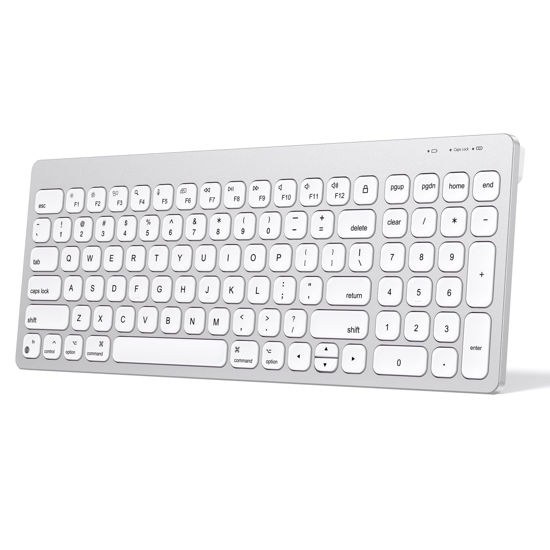 Picture of OMOTON Bluetooth Keyboard for Mac, Sleek Design, Quiet Typing, Wireless Keyboard with Numeric Keypad for MacBook Pro/Air, iMac, iMac Pro, Mac Mini, Mac Pro Laptop, Silver