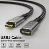 Picture of CABLEDECONN USB4 8K Cable 0.8M Thunderbolt 4 Compatible USB 4 Type-c Male to Female Extension Cable Ultra HD 8K@60Hz 100W Charging 40Gbps Data Transfer Compatible with External SSD eGPU