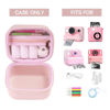 Picture of Madcat 6 in 1 Accessories Kit for Kids Instant Print Camera,Include Camera Storage Case+Photo Album+DIY Sticker+Rhinestone Stickers+Paint Pens+Rainbow strap (pink)