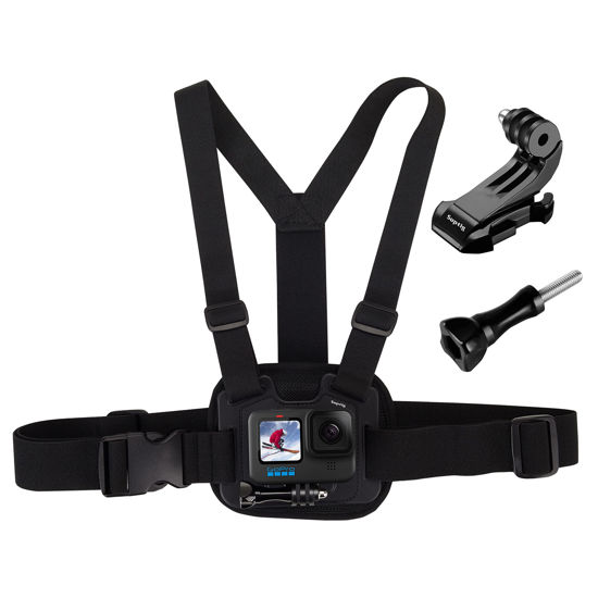 Picture of Suptig Chest Mount, Adjustable Chest Strap, Breathable Material for Gopro Hero 13 Hero 12 Hero 11 Hero 10 Hero 9 Hero 8 Hero 7 Hero 5 4 3, AKASO, DJI osmo and More Action Cameras (Black)