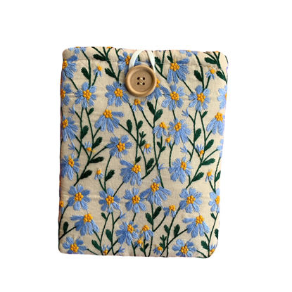 Picture of Embroidered Daisy Padded Kindle Paperwhite Sleeve E-Reader Pouch (Blue Beige)