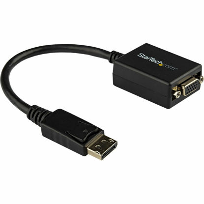 Picture of StarTech.com DisplayPort to VGA Adapter - Active DP to VGA Converter - 1080p Video - DisplayPort Certified - DP/DP++ Source to VGA Monitor Cable Adapter Dongle - Latching DP Connector (DP2VGA2)