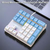 Picture of LINKEET Mechanical Numpad Rainbow Backlit Smooth Red Switches Wired USB Number Pad 33-Key NKRO Numeric Keypad with XDA PBT Keycaps External Keyboard Num Pad for Laptop, Mac - White Blue