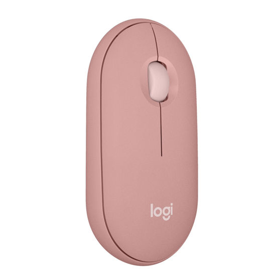 Picture of Logitech Pebble Mouse 2 M350s Slim Bluetooth Wireless Mouse, Portable, Lightweight, Customizable Button, Quiet Clicks, Easy-Switch for Windows, macOS, iPadOS, Android, Chrome OS - Tonal Rose