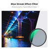 Picture of K&F Concept 67mm Blue Streak Lens Filter Rotating Circular Anamorphic Lens-Optical Glass Style Blue Streak Special Effect Filter 2mm Spaced Streaks for Camera Lens (K-Series)