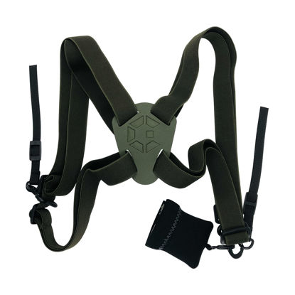 Picture of GAIARENA Binocular Harness, Adjustable Binocular Strap, Cross Bino Harness for Hunting Hiking Birding with Lens Cleaning Cloth, Binocular Chest Harness for Binoculars, Camera and Rangefinders Camo