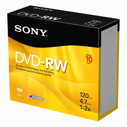 Picture of Sony 10DMW47SS 2X 4.7 GB DVD-RW Disc 10-Pack