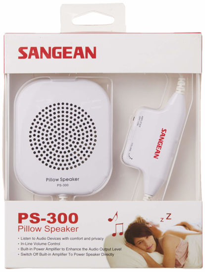 Picture of Sangean PS-300 Pillow Speaker with In-line Volume Control and Amplifier (White)