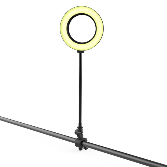 Picture of Clifod 6 inch Bendable Ring Light with Pole Mount, 11'' Flexible Hola Light Arm Extension, Small Light for Video Conference/Photography