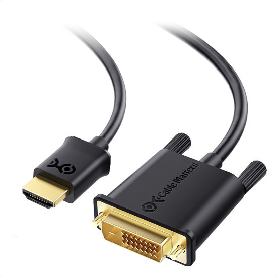 Picture of Cable Matters CL3 in-Wall Rated Full HD HDMI to DVI Cable 6 ft (DVI to HDMI Cable, Bi-Directional HDMI to DVI-D Dual Link Cord)