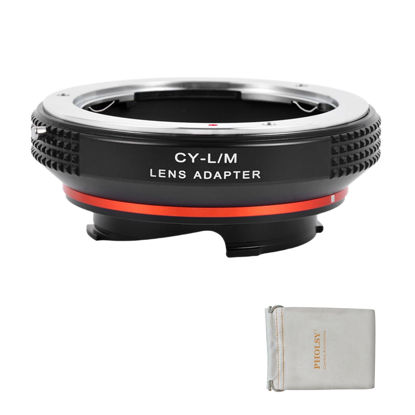 Picture of PHOLSY Lens Mount Adapter with 6-Bit Coding Compatible with Contax/Yashica CY Lens to Leica M Mount Camera Body CY to Leica M