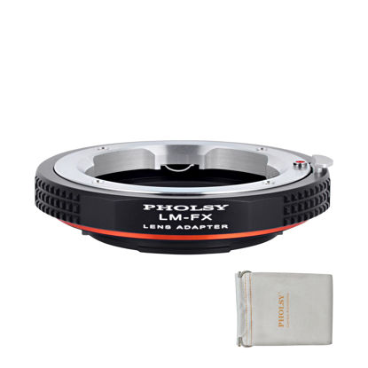 Picture of PHOLSY LM to FX Lens Mount Adapter Compatible with Leica M, Zeiss ZM, Voigtlander VM Lens to Fujifilm X Mount Camera Body Compatible with X-H2S, X-Pro3, X-T5, X-T4, X-S20, X-S10, X-T30II, X-E4 etc.