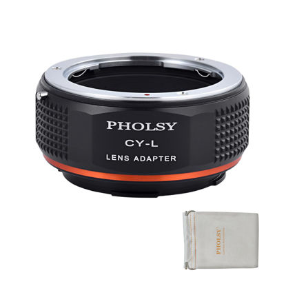 Picture of PHOLSY Lens Mount Adapter CY to L Compatible with Contax/Yashica CY Mount Lens to Leica L Mount Camera Body Compatible with Leica SL2, SL2-S, CL, TL2, Lumix S5, S1, BS1H, Sigma fp, fp L