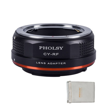 Picture of PHOLSY Lens Mount Adapter for Contax Yashica Mount Lens Compatible with Yashica Contax C/Y to Canon EOS RF Mount Camera Body EOS R8, R50, R6 Mark II, R7, R10, R3, R5, EOS R5C, EOS R6, EOS R, EOS RP