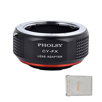 Picture of PHOLSY CY to FX Lens Mount Adapter Compatible with Contax/Yashica CY Lens to Fujifilm X Mount Camera Body Compatible with Fujifilm X-H2S, X-Pro3, X-T5, X-T4, X-S20, X-S10, X-T30II, X-E4 etc.