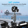 Picture of TELESIN° 360 Dual Ball Clamp Mount, Bike Bicycle Motorcycle Handlebar Stick Pole Mount Holder Accessories for GoPro 13 12 11 10 9 Insta360 X3 X4 Go3 Ace Pro DJI Action 4 Osmo Pocket 3