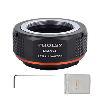 Picture of PHOLSY Lens Mount Adapter M42 to L Compatible with M42 42mm Screw Mount Lens to Leica L Mount Camera Body Compatible with Leica SL2, SL2-S, CL, TL2, Lumix S5, S1, BS1H, Sigma fp, fp L