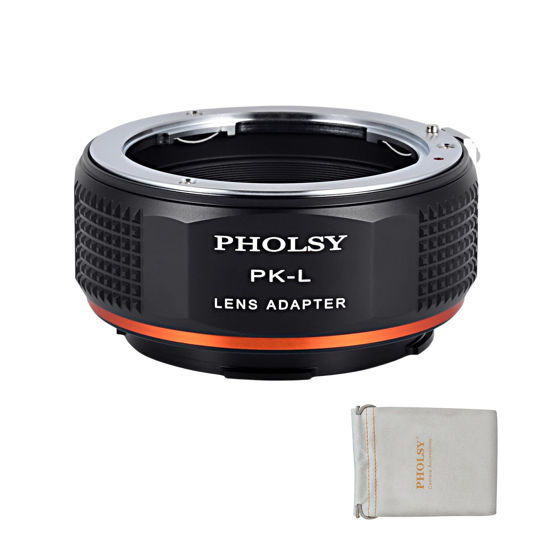 Picture of PHOLSY Lens Mount Adapter PK to L Compatible with Pentax K PK Mount Lens to Leica L Mount Camera Body Compatible with Leica SL2, SL2-S, CL, TL2, Lumix S5, S1, BS1H, Sigma fp, fp L