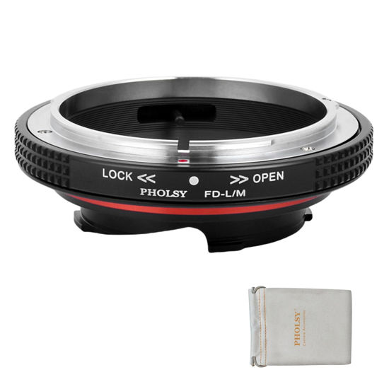 Picture of PHOLSY Lens Mount Adapter with Aperture Lever Compatible with Canon FD FL Lens to Leica M Camera Body with 6-Bit Coding FD to Leica M