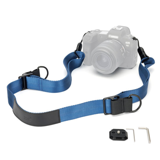 Picture of JJC DSLR Camera Neck Strap with Patented Quick Release Buckles, Universal Adjustable Camera Shoulder Sling Strap for Canon Nikon Sony Fujifilm Olympus Pentax DSLR SLR Cameras (Blue)