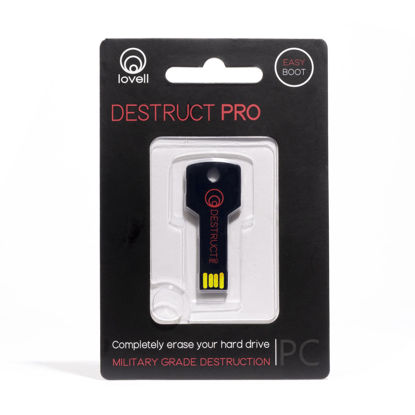 Picture of Destruct PRO Hard Drive Data Eraser by Lovell | Permanently Erase Computer Data | Military-Grade HDD Erase Tool | Non-Recoverable Data Once Erased | All PC and Laptop Compatible | Easy-to-Use USB