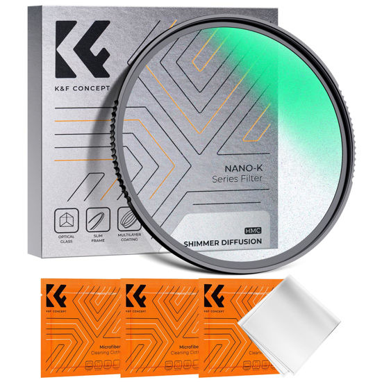 Picture of K&F Concept 77mm Shimmer Diffusion 1 Filter Optical Glass 18 Multi-Coated Glimmer Glass Effect Filter for Camera Lens with 3 Cleaning Cloth (K-Series)