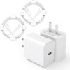 Picture of iPhone 16 Charger Fast Charging, USB C Charger 2-Pack 20W Type C Charger Block for iPhone 16/15 / 14 / iPad Pro/AirPods and More (2-Pack 6 ft USB C Cable Included)