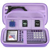 Picture of Elonbo Carrying Case for Texas Instruments TI-84 Plus CE/TI-84 Plus/TI-83 Plus CE/Casio fx-9750GII Color Graphing Calculator, Extra Mesh Pocket Fits Charging Cable, Charger, Manual, Purple