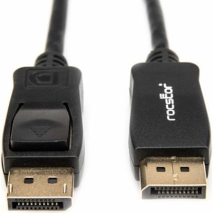 Picture of Rocstor Premium 12ft / 4m DisplayPort 1.2 Cable M/M - DisplayPort 4k - DisplayPort Male Digital Audio/Video - 12ft - Black- DP TO DP Cable 4Kx2K - DisplayPort for Monitor, Audio/Video Device - 2.70 GB