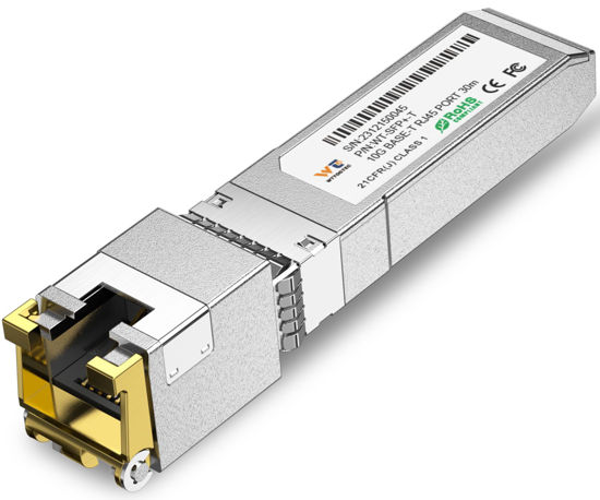 Picture of 1.25/2.5/5/10G-T SFP+ to RJ-45 Transceiver, 10G Copper SFP+ CAT6a Module, Auto-Negotiation, Up to 30m, for Cisco SFP-10G-T-S, Ubiquiti UniFi UF-RJ45-10G, Meraki, TP-Link, Mikrotik, Netgear and More